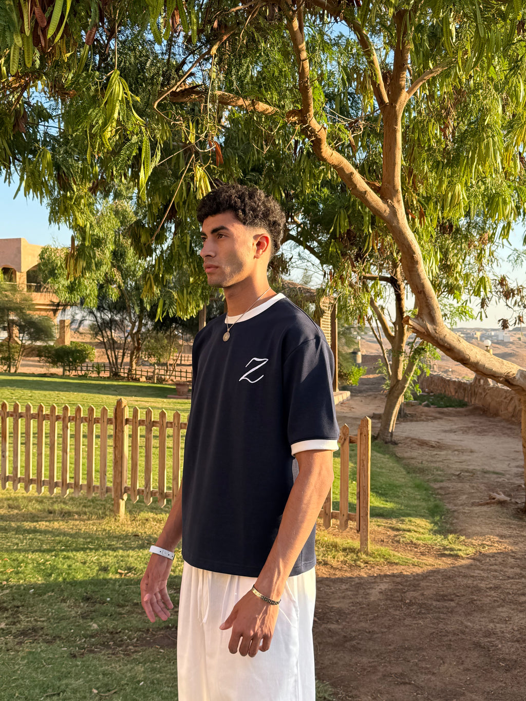 Zekra Navy Ringer T-shirt
