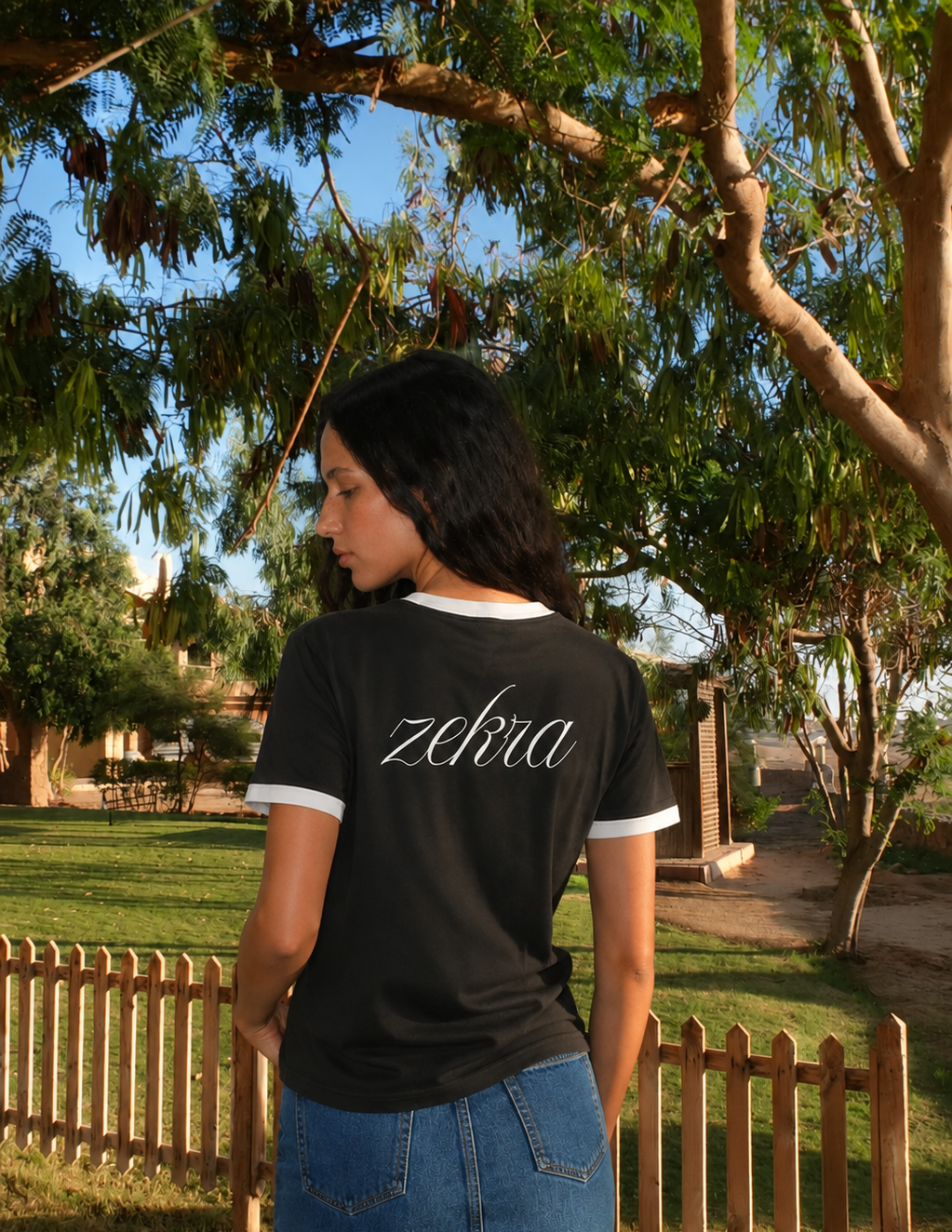 Zekra Black Ringer T-shirt