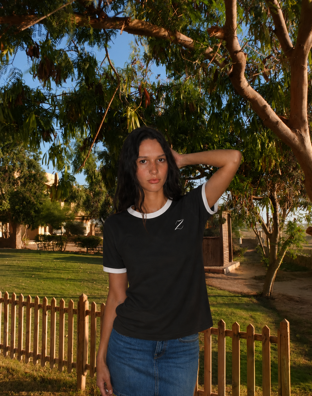 Zekra Black Ringer T-shirt
