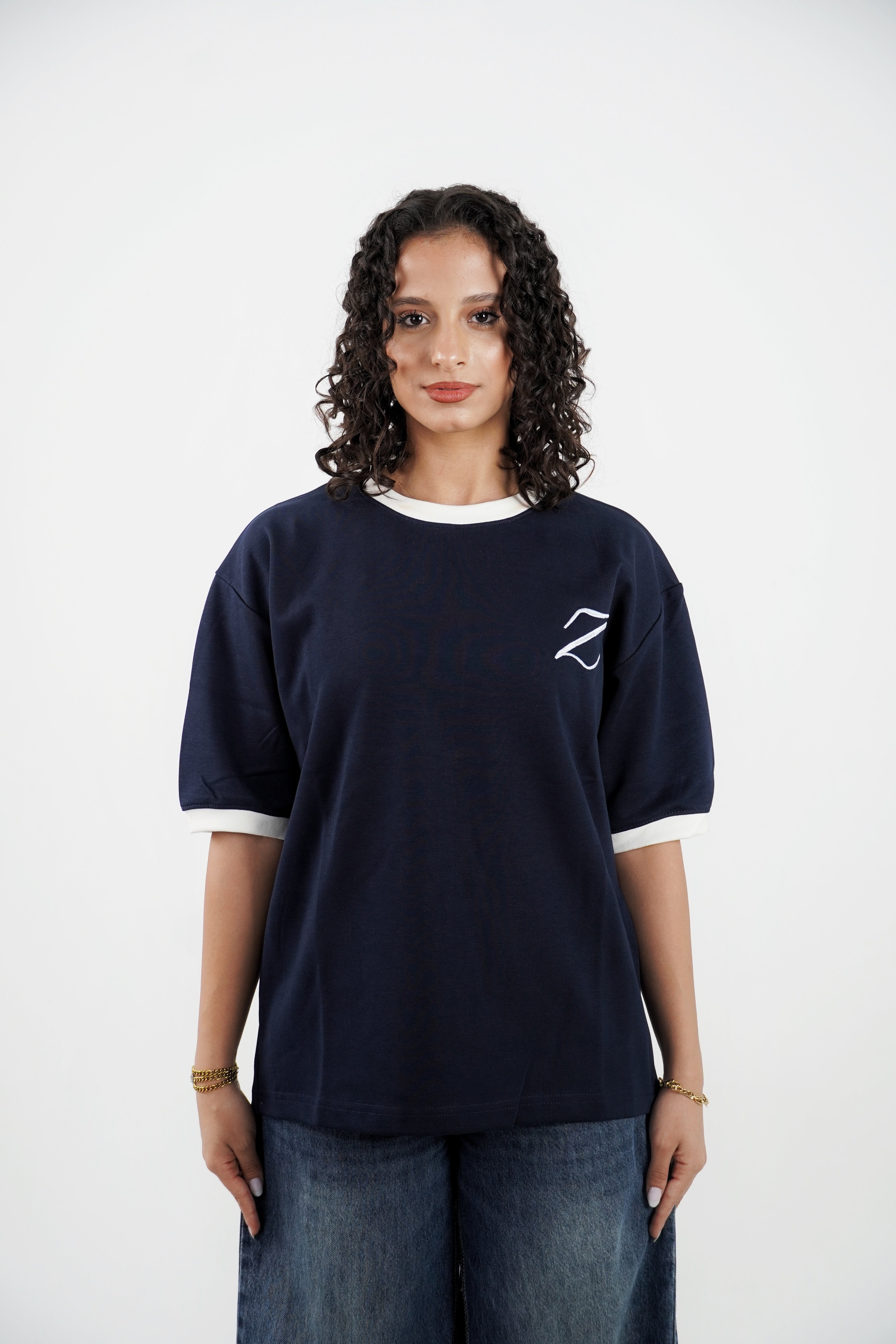 Zekra Navy Ringer T-shirt