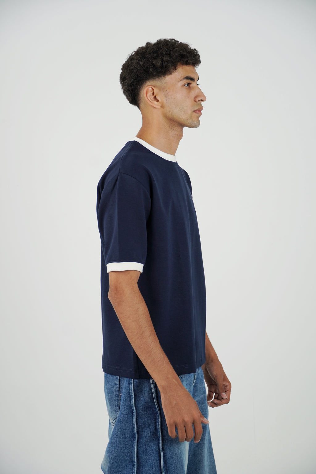 Zekra Navy Ringer T-shirt