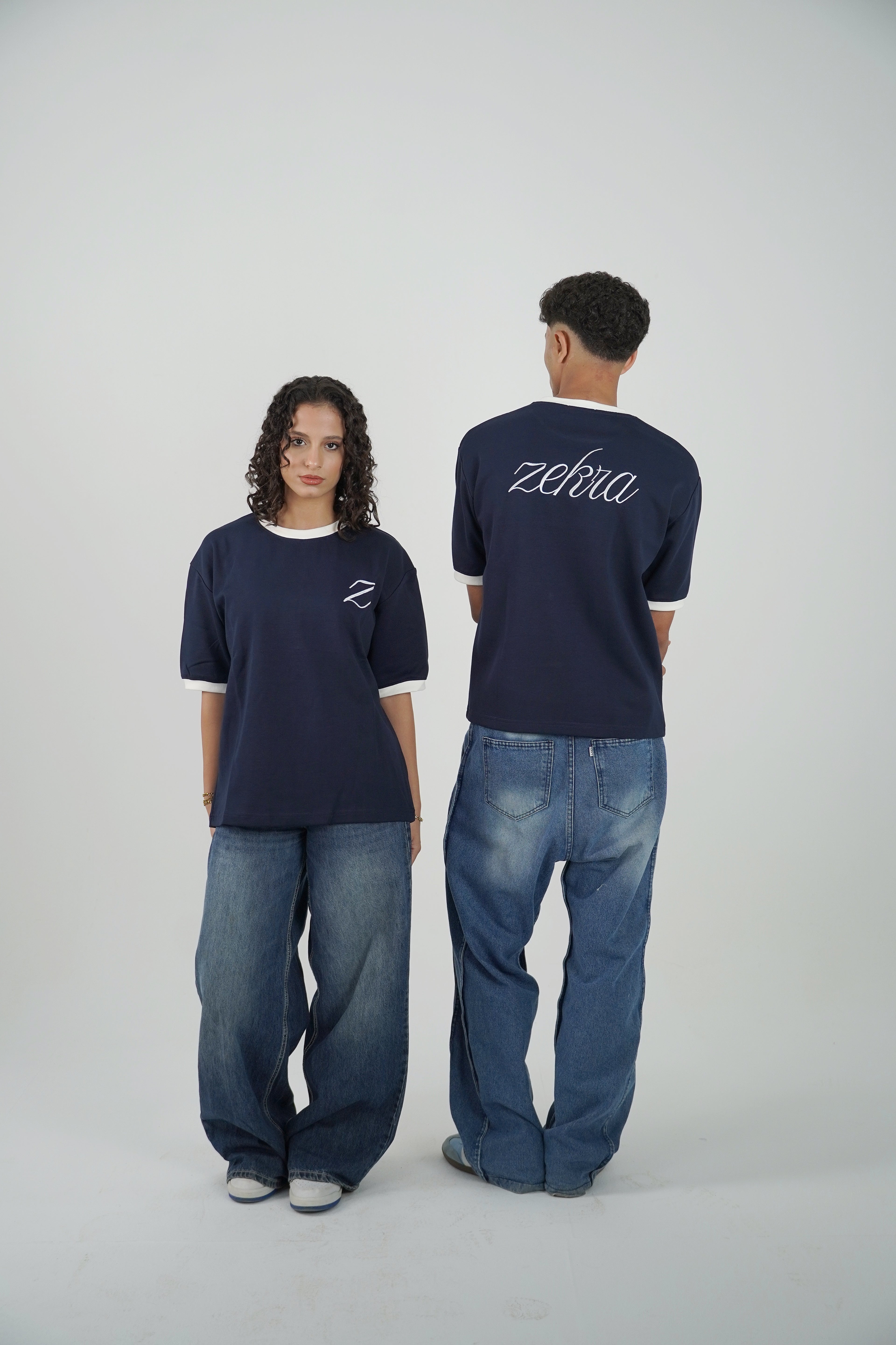 Zekra Navy Ringer T-shirt