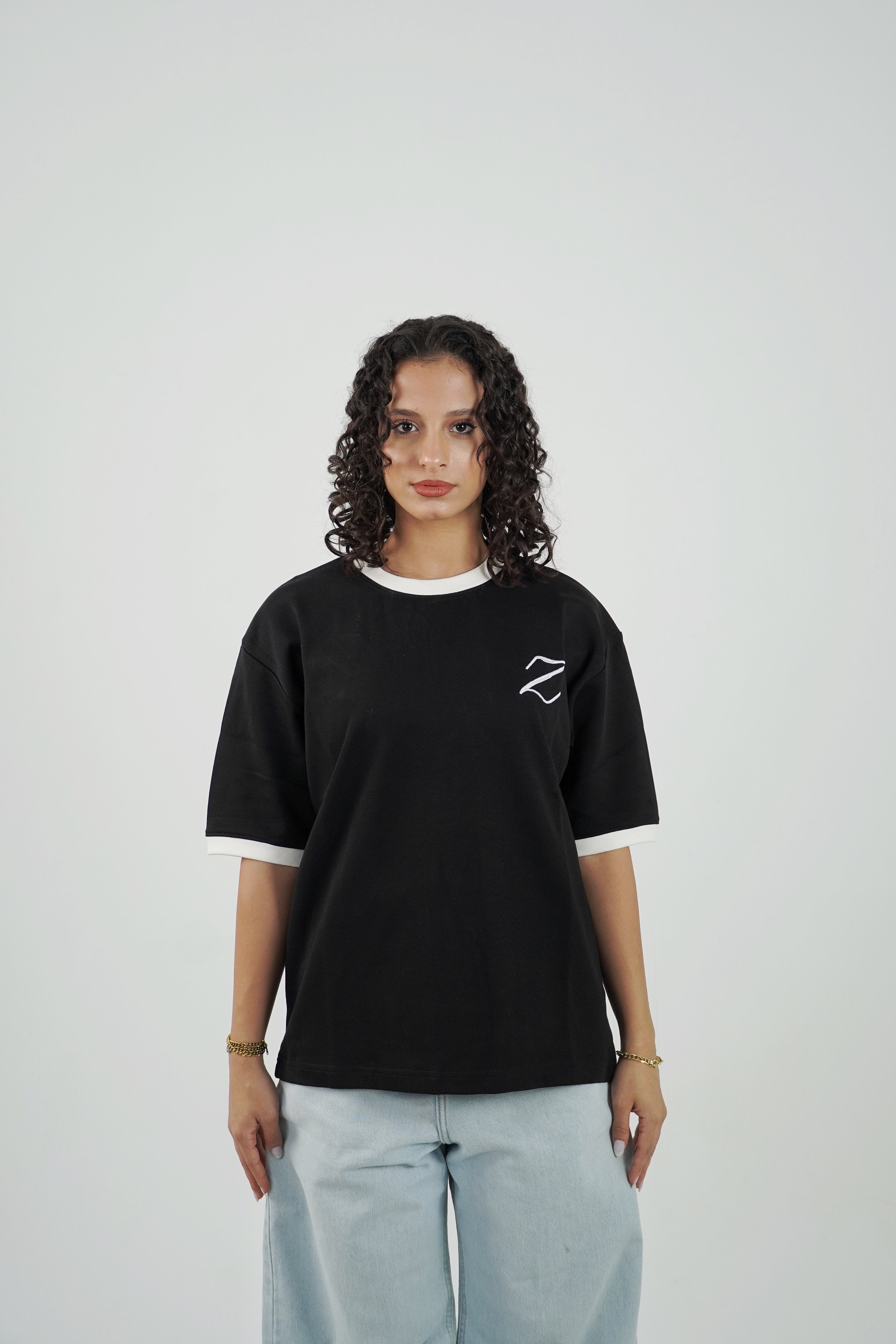 Zekra Black Ringer T-shirt