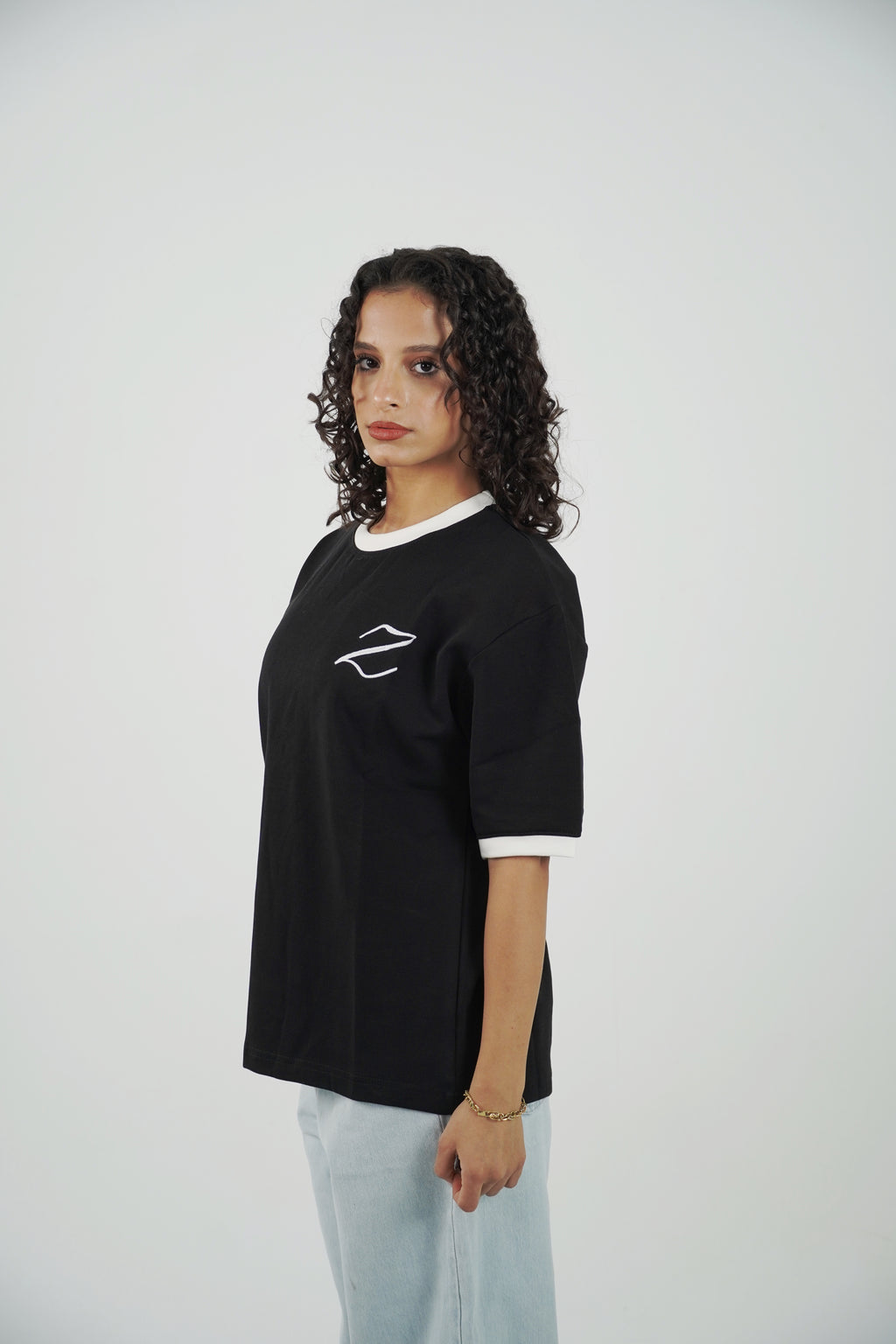 Zekra Black Ringer T-shirt