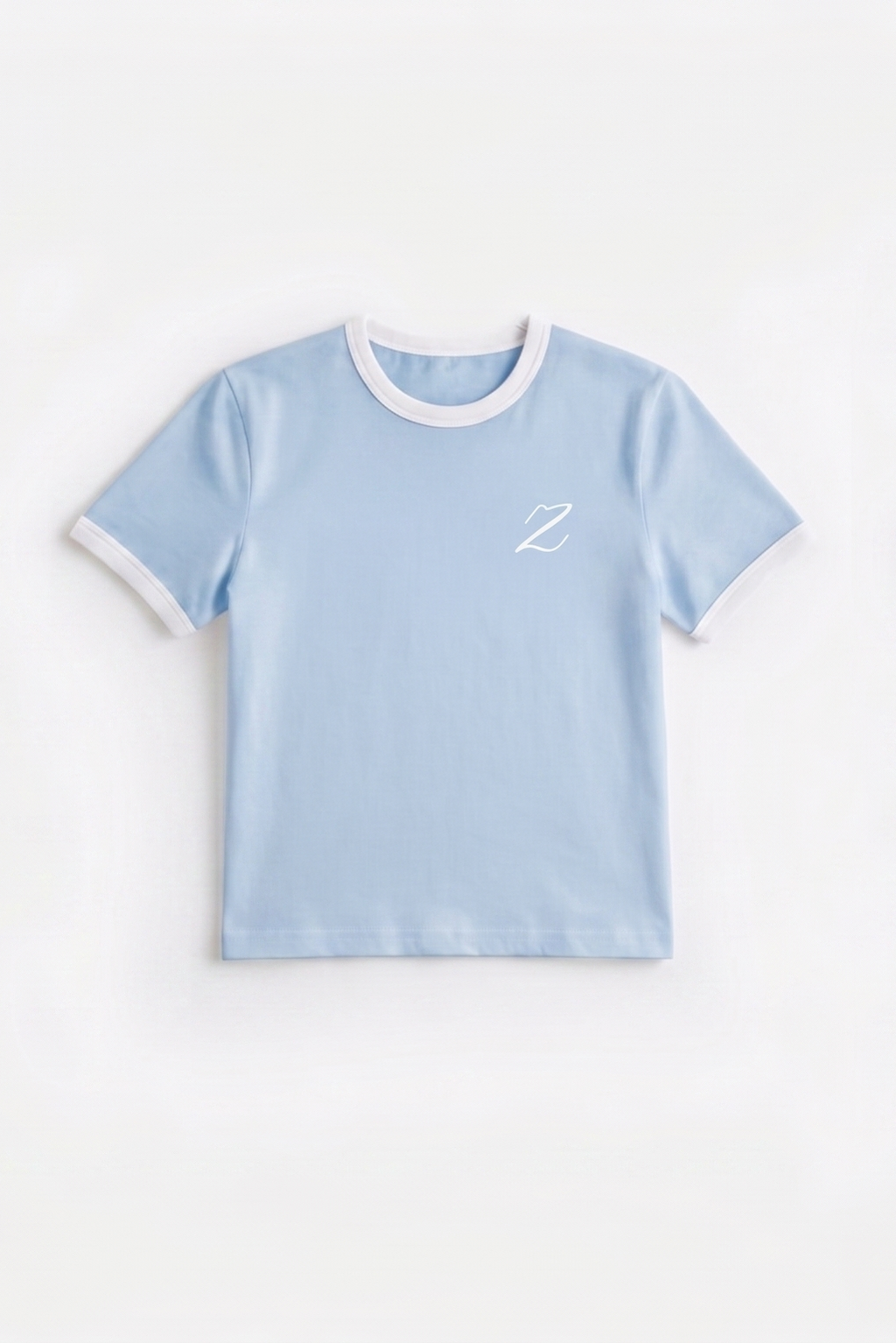 Zekra Baby Blue Ringer T-shirt