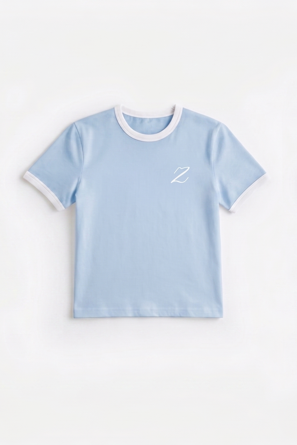 Zekra Baby Blue Ringer T-shirt