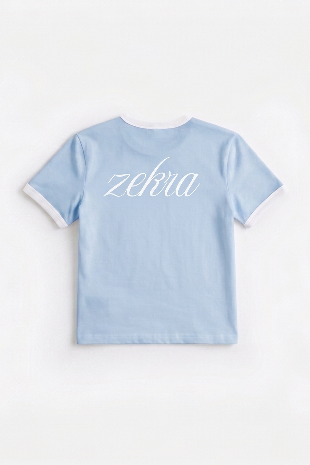 Zekra Baby Blue Ringer T-shirt
