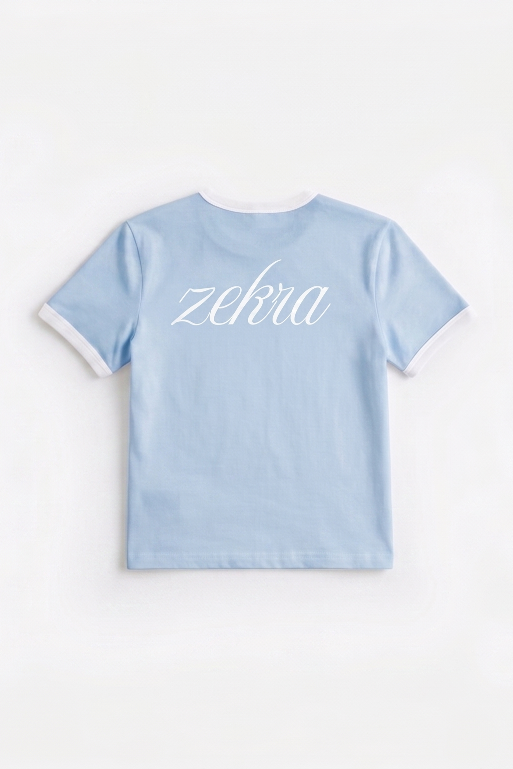 Zekra Baby Blue Ringer T-shirt